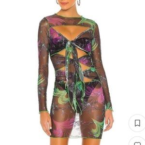 kim shui multi tie mesh dress